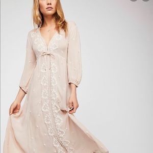 Free People Embroidered Fable Midi Dress